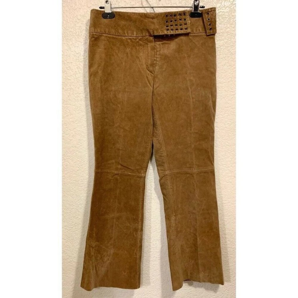 Mix It Vintage 90s Y2k Brown Leather Suede Flared Western Pants